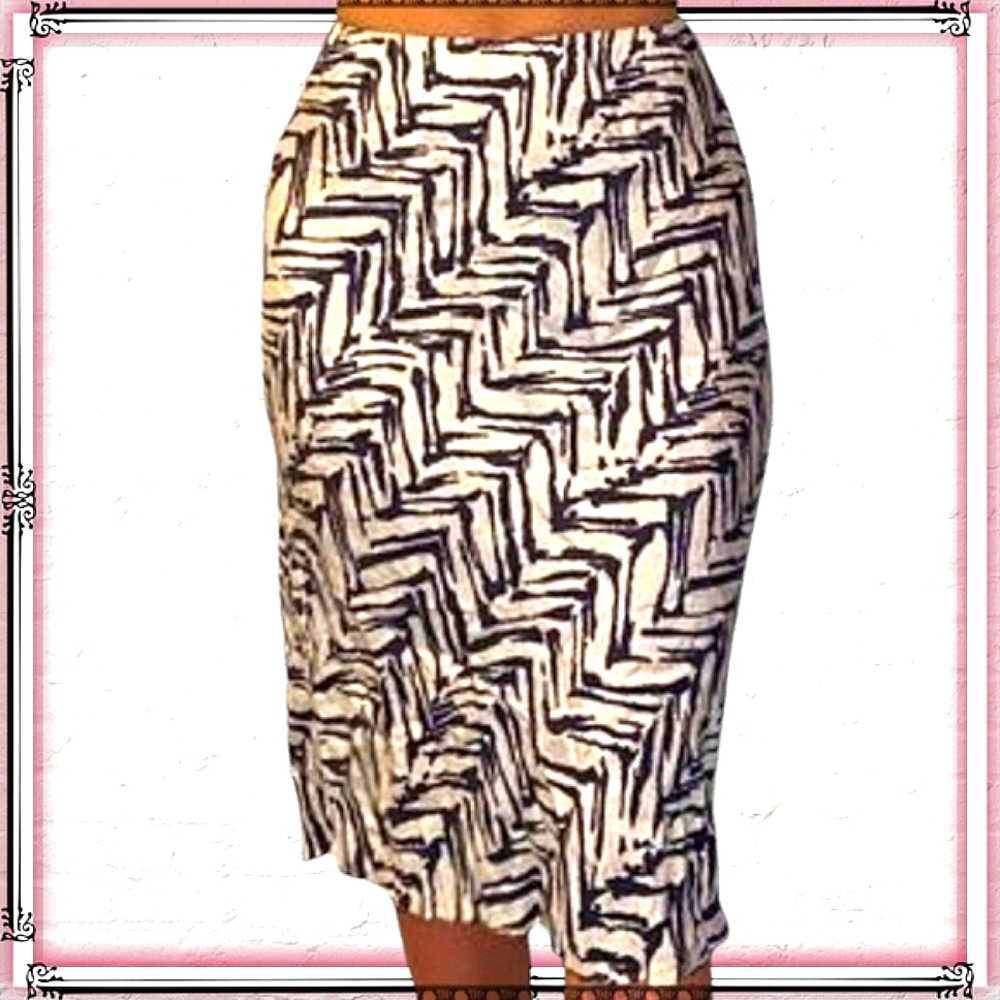 The Limited Silk Zebra Print Knee Length Skirt Size XS